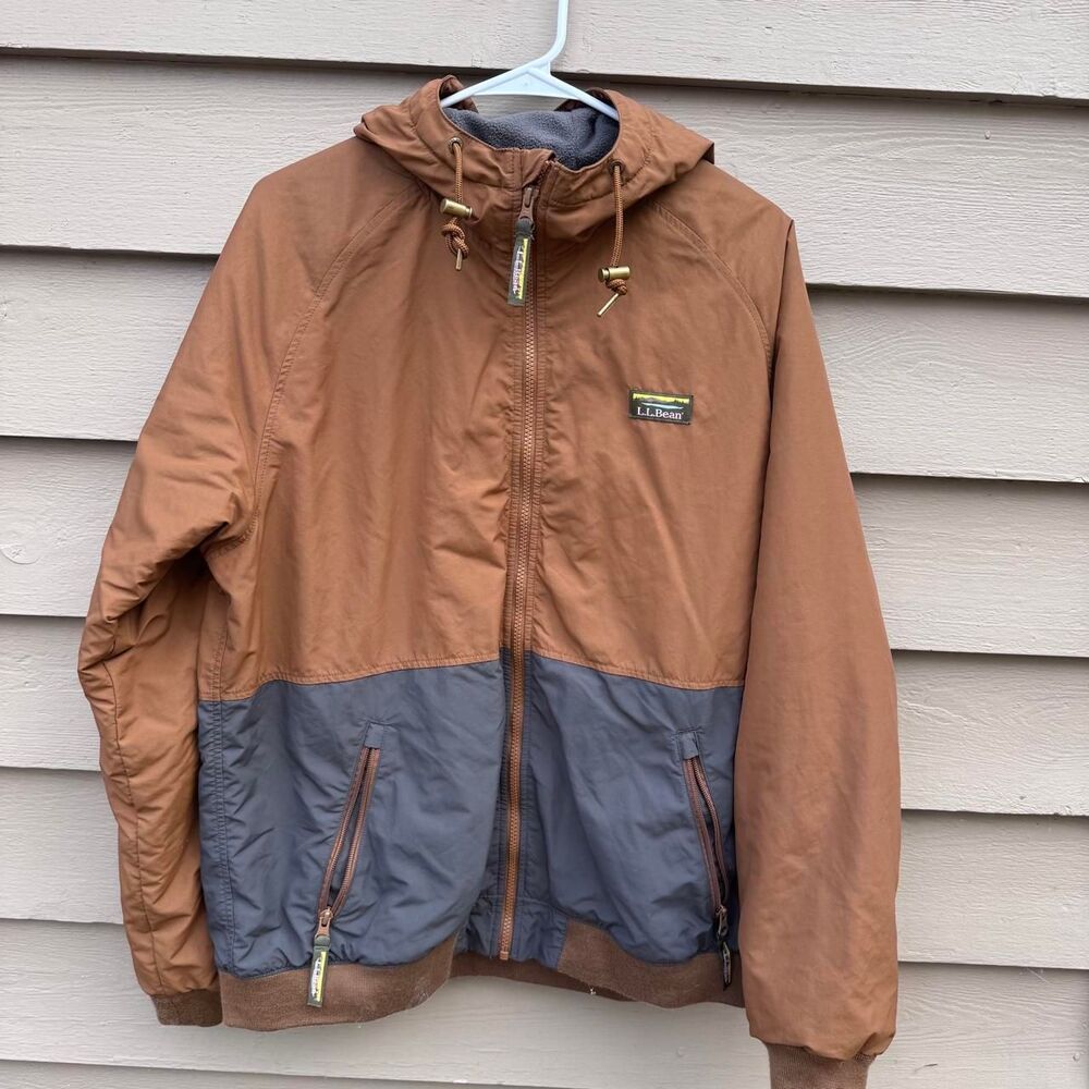 Llbean Men's Brown and Orange Jacket